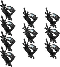 10 Pack 1-1/2" OD Stage Lighting Clamps, 1-1/2" Truss Black