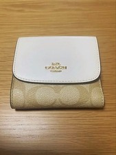 COACH Bi fold Wallet White Beige