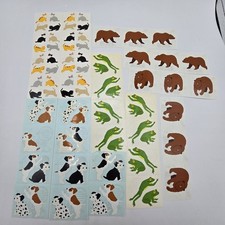 Vtg 90s Mrs. Grossman's Stickers Lot Animals Bears Dogs Frogs Cats Kittens