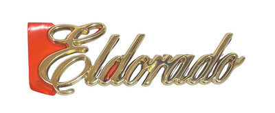 CADILLAC ELDORADO COMMERATIVE EDITION GOLD FACTORY SCRIPT EMBLEM SUPER RARE NEW