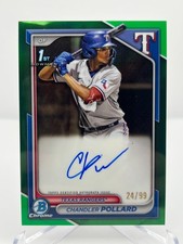 2024 BOWMAN CHANDLER POLLARD 24/99 GREEN REFRACTOR AUTO NO. CPA-CP RANGERS