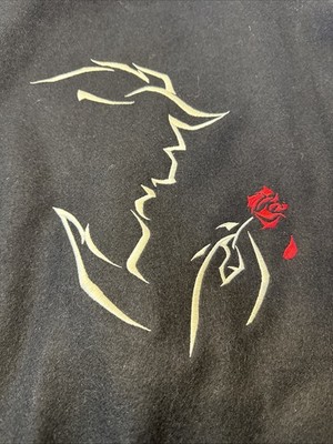 Vtg 90s Disney Beauty & The Beast Varsity Jacket Large Broadway Play Theater EX