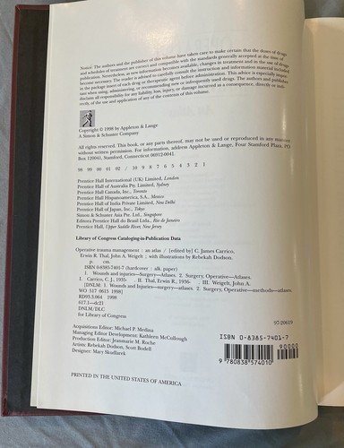 Operative Trauma Management, an Atlas Carrico Thal Weigelt 1998 HC Used - Picture 4 of 17