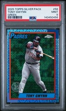 Tony Gwynn 2025 Topps Series 1 #T90C-58 Silver Pack Mojo GREEN /99 PADRES PSA 9