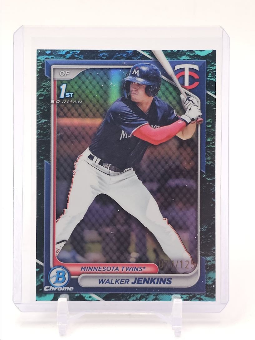 WALKER JENKINS 2024 BOWMAN CHROME 1ST AQUA LUNAR CRATER TWINS /125 Q5908