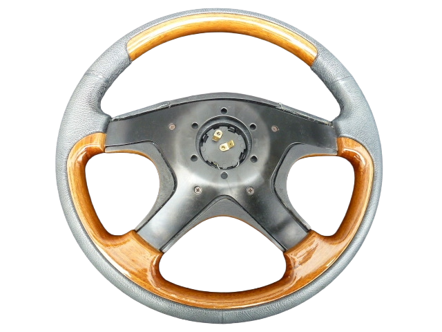 JDM Wood Genuine Leather Steering Wheel 360mm VIP Haiso ATC ISSOT