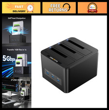 3 Bay Hard Drive Enclosure for 2.5"/3.5" SATA HDD/SSD, USB A/C 3.0, Hot Swappabl