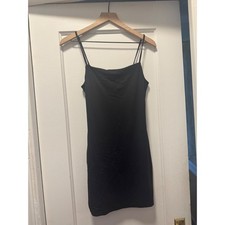 Forever 21 Black Bodycon Mini Dress Womens Medium Spaghetti Strap LBD Solid