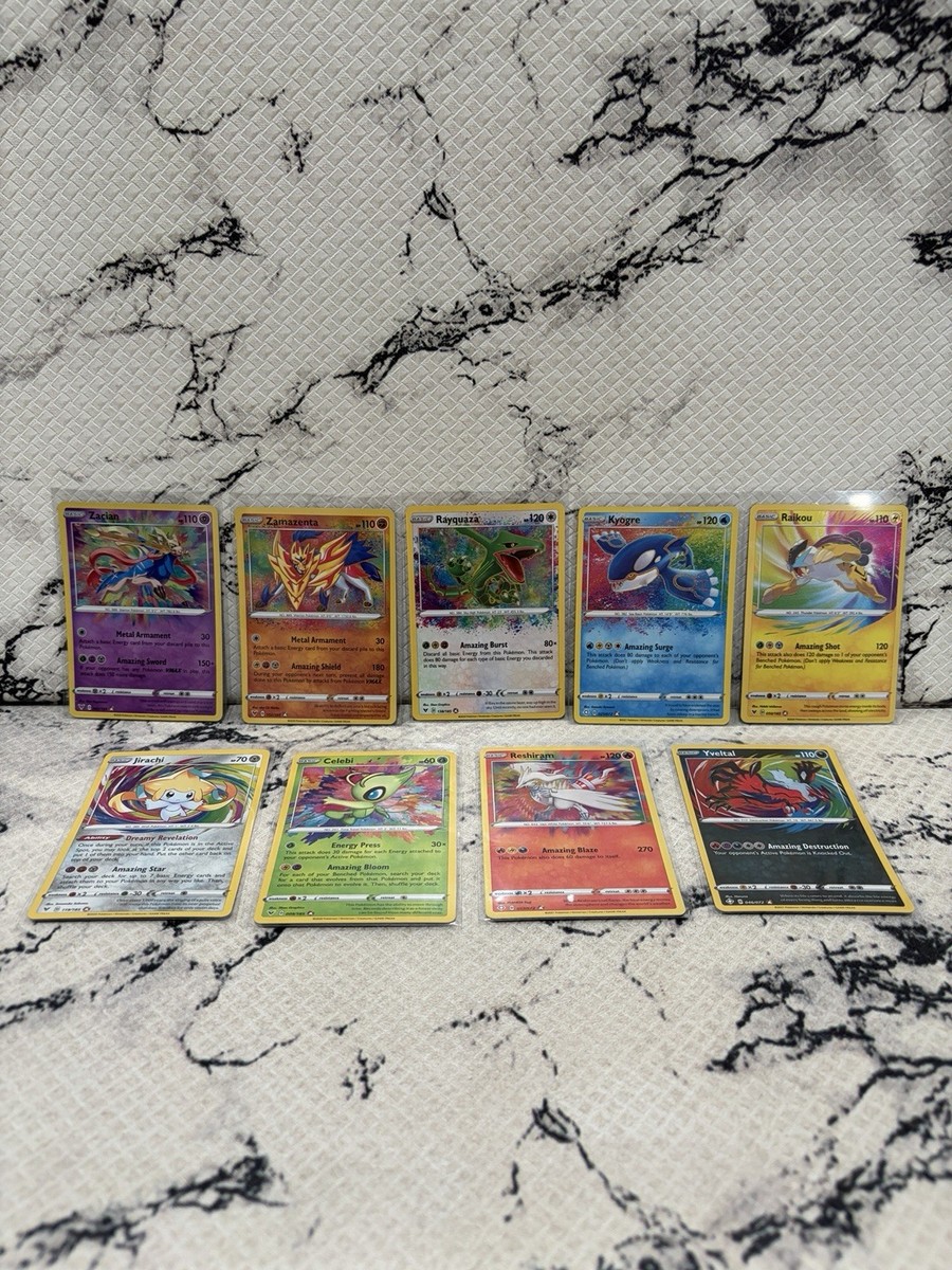 Pokemon TCG Amazing Rare Complete 9 Card Set Vivid Voltage & Shining Fates NM Pokemon TCG Amazing Rare Complete 9 Card Set Vivid Voltage & Shining Fates NM