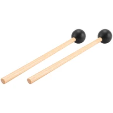 2Pcs Soft Rubber Head Sticks Wood Handle Bell Mallets for Glockenspiel3082