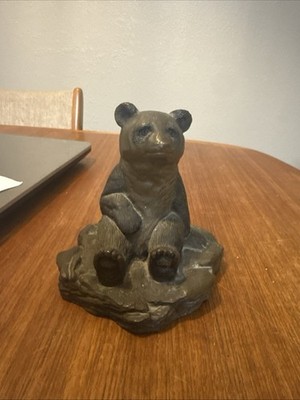 Signed, Numbered DeWitt Panda Bear (382/500) Sitting Statue Bronze