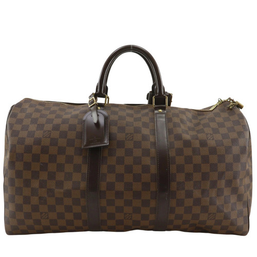LOUIS VUITTON Keepall50 Boston Bag N41427 Damier Canvas 2009 Brown MB1099 bag