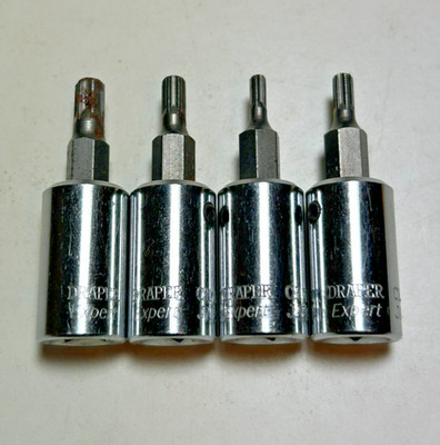 Set of 4 Draper Expert Torx 3/8'' Drive T30, T25, T20, T15 CR VAN Japan