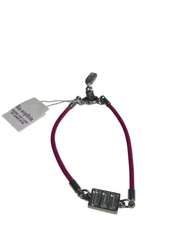 Lia Sophia Strawberry Parfait Bracelet Pink Cord Silver Plating - Picture 3 of 6