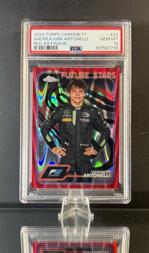 2024 Topps Chrome F1 Andrea Kimi Antonelli Red Raywave RC Rookie 1/5 #22 PSA 10