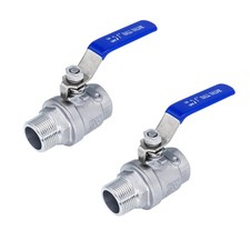 2 PCS 1 Inch 1000 WOG Stainless Steel Full Port Ball Valve Female x Male NPT