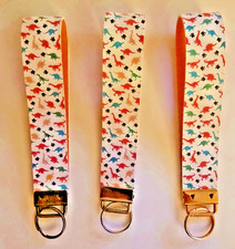 6" Long Mini Dinosaur Faux Leather Wristlet key fob/key chain 