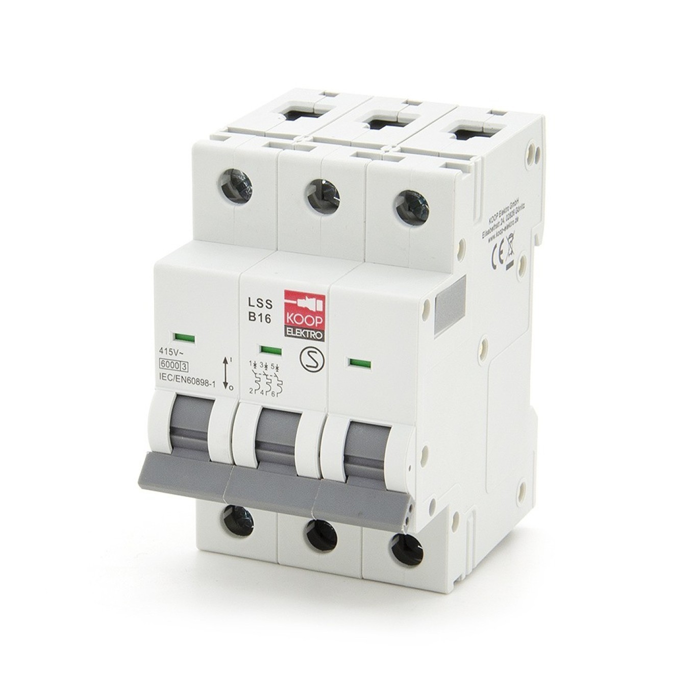 3P Overcurrent Switch B 16A 6kA AC LSS B16 3P