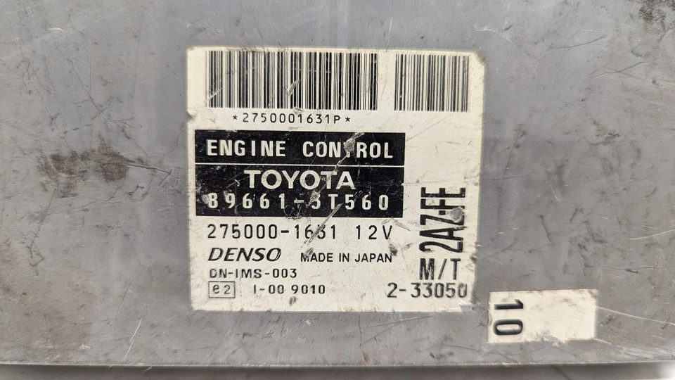 TOYOTA PREVIA CAMRY 1998 - 2007 ENGINE ECU MANUAL 2AZ-FE 7184 89666-3T560 - Image 2 of 4