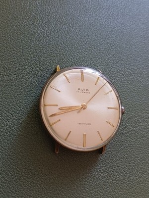 Antike Vintage mechanische Herrenuhr AVIA -17 Jewels -Incabloc vergoldet