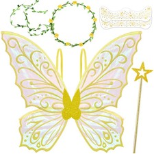 U-Zomir Fairy Wings Costume for Women, Sparkle Butterfly Angel Standard, Gold