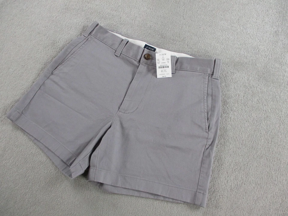 Shorts masculino J Crew 30 ardósia cinza elástico chino 5 polegadas costura interna frente plana casual - Imagem 2 de 4