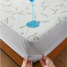 Waterproof Bamboo Mattress Cover - Breathable Cooling Protection 3D Design