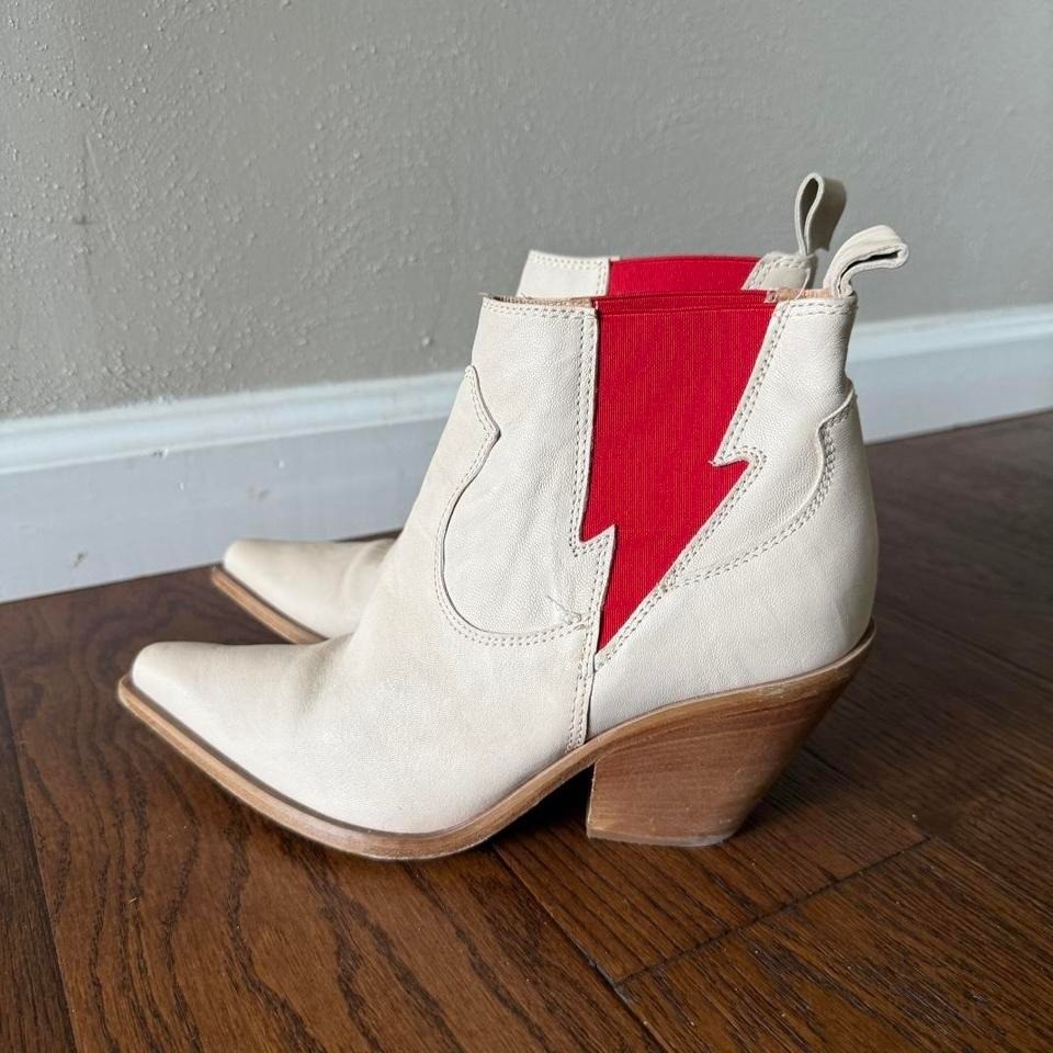 Free People Ankle Boots Women's 36.5 Cream Leather Western Style