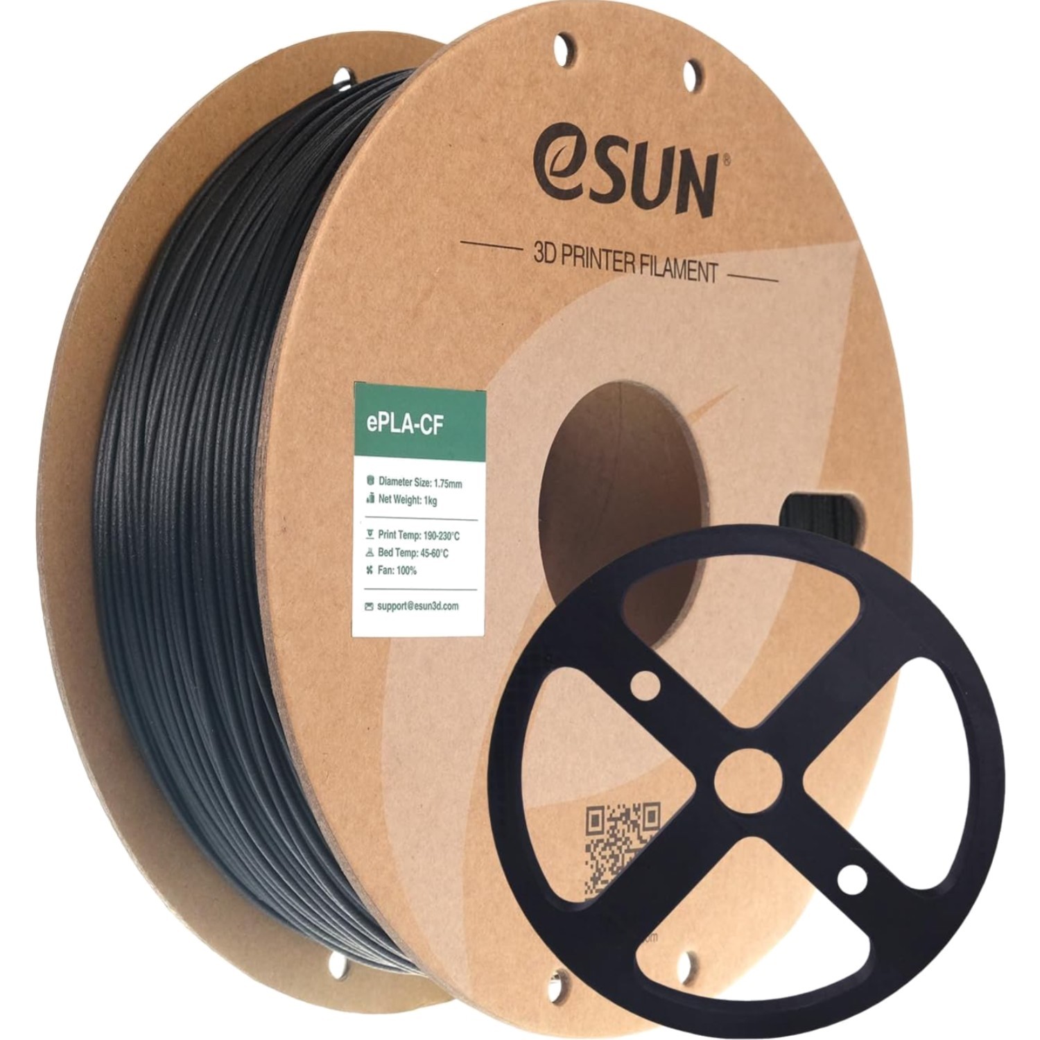 PLA Carbon Fiber Filament 1,75mm 1kg schwarz für 3D Drucker Esun