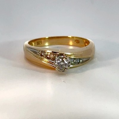 Modischer Damenring Diamant 7 Diamanten 0,33 Karat T.W. 14K Gelbgold (MI1072522)