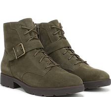 Vionic Catina Suede Buckled Hardware Strap Ankle Booties