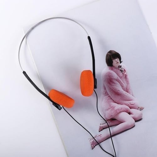 Orange Retro kabelgebundene Over-Ear-Kopfhörer – leicht & verstellbar - Bild 3 von 5