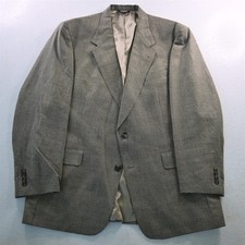 Hart Schaffner Marx 46L Gold Brown Check USA Made Mens Blazer Jacket Sport Coat