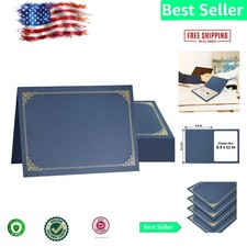 Professional Quality Certificate Holders - 50 Navy Blue with Gold Borders