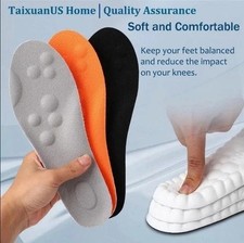 4D Cushion Sports Insoles Shock Absorbing PU Running Shoe Inserts Breathable