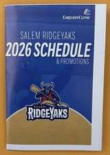 2026 SALEM RIDGEYAKS Schedule ⚾️ Minor Baseball Sked COOL‼️ Not 2025