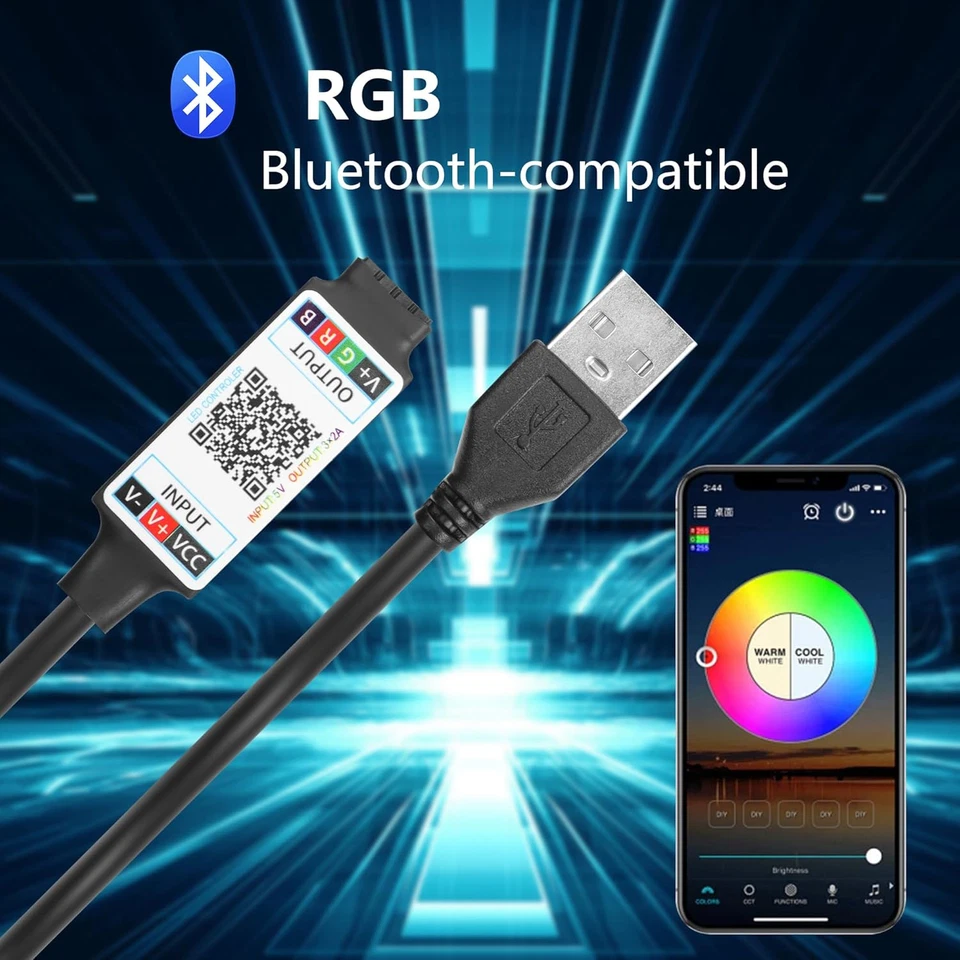 Mini Controller Bluetooth RGB, Controller per Luci a LED Bluetooth USB 5V, per S - Immagine 4 di 4