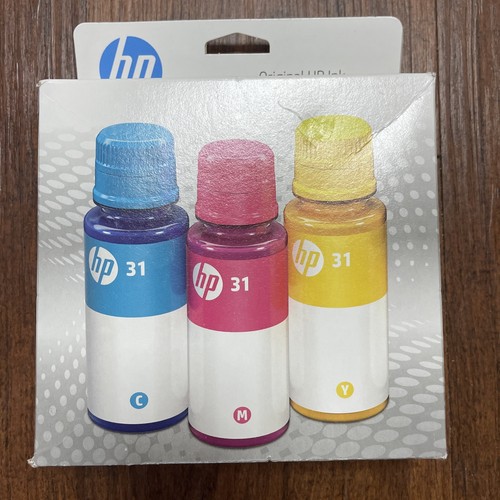 HP 31 Tintenflasche Cyan, Magenta, Gelb Ablaufdatum 26. Juni drei Flaschen neu