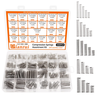 #ad 300PCS Compression Springs Assortment Kit 23 Sizes 304 Stainless Steel $16.99