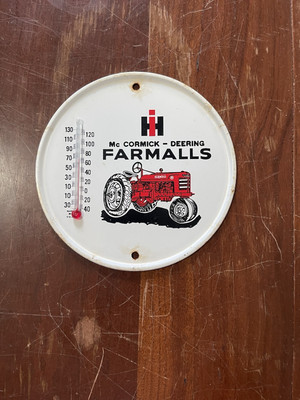 International Harvester McCormick Deering Farmalls Thermometer Advertising Sign