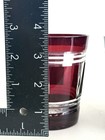 Ruby Glass Cut to Clear Crystal Plaid Rocks Old Fashioned Tumbler — photo 5