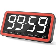 Digitale Zeitschaltuhr K&uuml;chen-Timer alarmuhr gro&szlig; Display Magnet USB