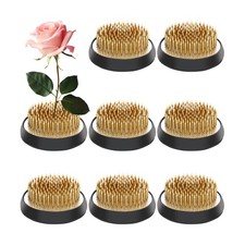 Sliner 8 Pcs 2 Inch Floral Frogs Round Brass Flower Holder Japanese Ikebana V...
