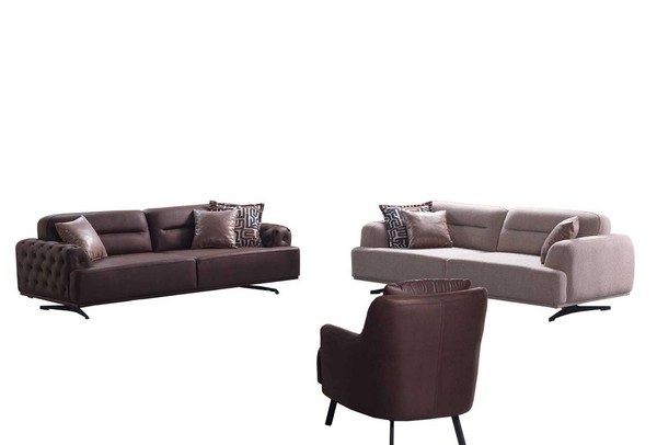 Sofa 3-Sitzer Couch Sitzgruppe Sessel Wohnzimmergarnitur 3Tlg Garnitur Sofa-Set-image