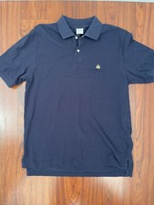Brooks Brothers Men's Casual Navy Blue Short Sleeve Polo Shirt Embroidered M