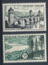 Timbre France 1118/1119** Série Touristique 1957 neufs sans charnière