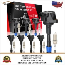 8 Ignition Coil & Spark Plug Front&Rear Kits For Honda Civic Insight Acura ILX