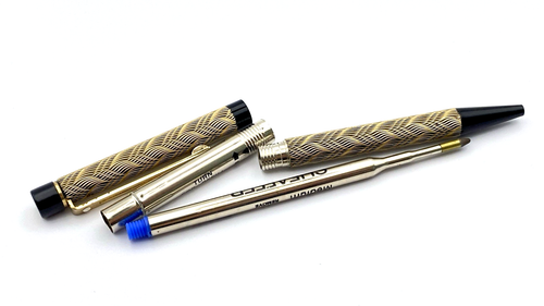 BOLÍGRAFO SHEAFFER TARGA VINTAGE EN PATRÓN DE PLUMAS EN CAJA HECHO EN EE. UU. - Imagen 9 de 11