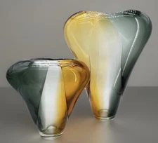 Pair Moe's Home Collection GLASS VASE PER LUKTEN SCANDINAVION STYLE Contemporary