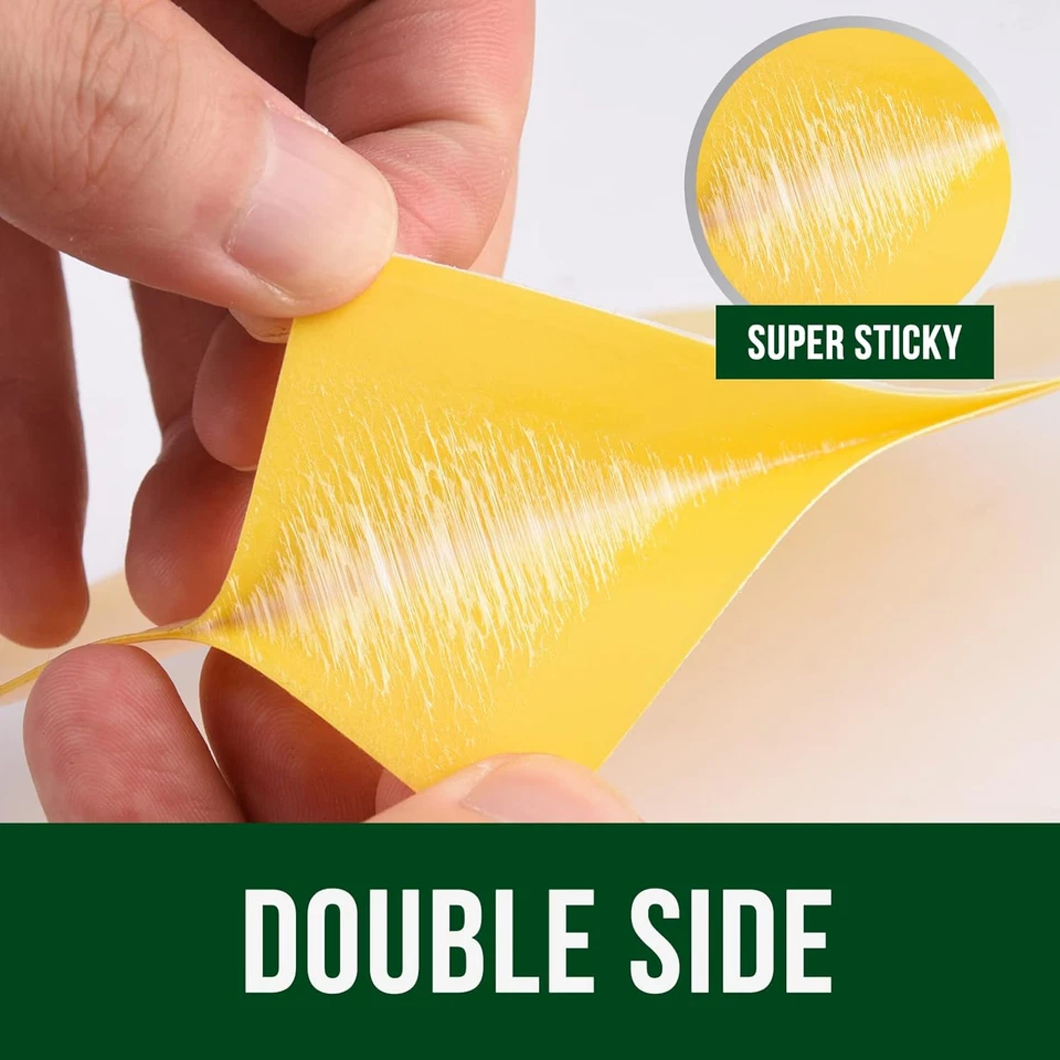 Paquete de 20 trampas adhesivas para mosquitos para interiores y exteriores, hojas de papel amarillas para moscas de la fruta Foto 3 de 4